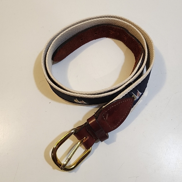 Cape Cod  Belt Canvas and Leather Nautical men's belt size 40 - Picture 2 of 9
